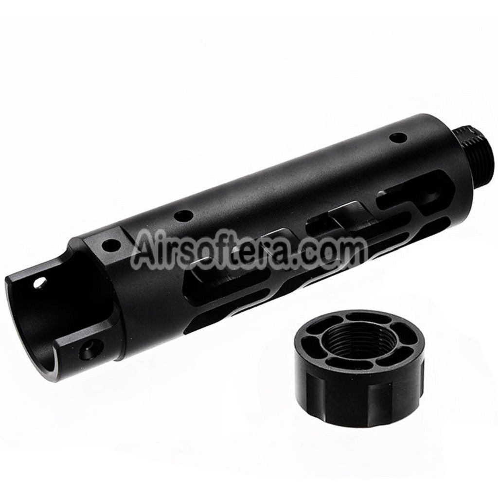Narcos Airsoft CNC Aluminum Front Barrel Kit (Type 7) For Action Army AAP01 Series GBB Pistols Black