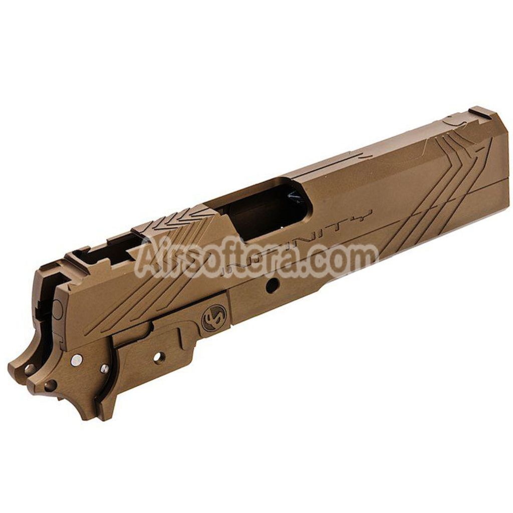 Airsoft Tiger Soul CNC Aluminum INF Venom Middle Frame Slide Set For Toyko Marui Hi-Capa Series GBB Pistols Bronze