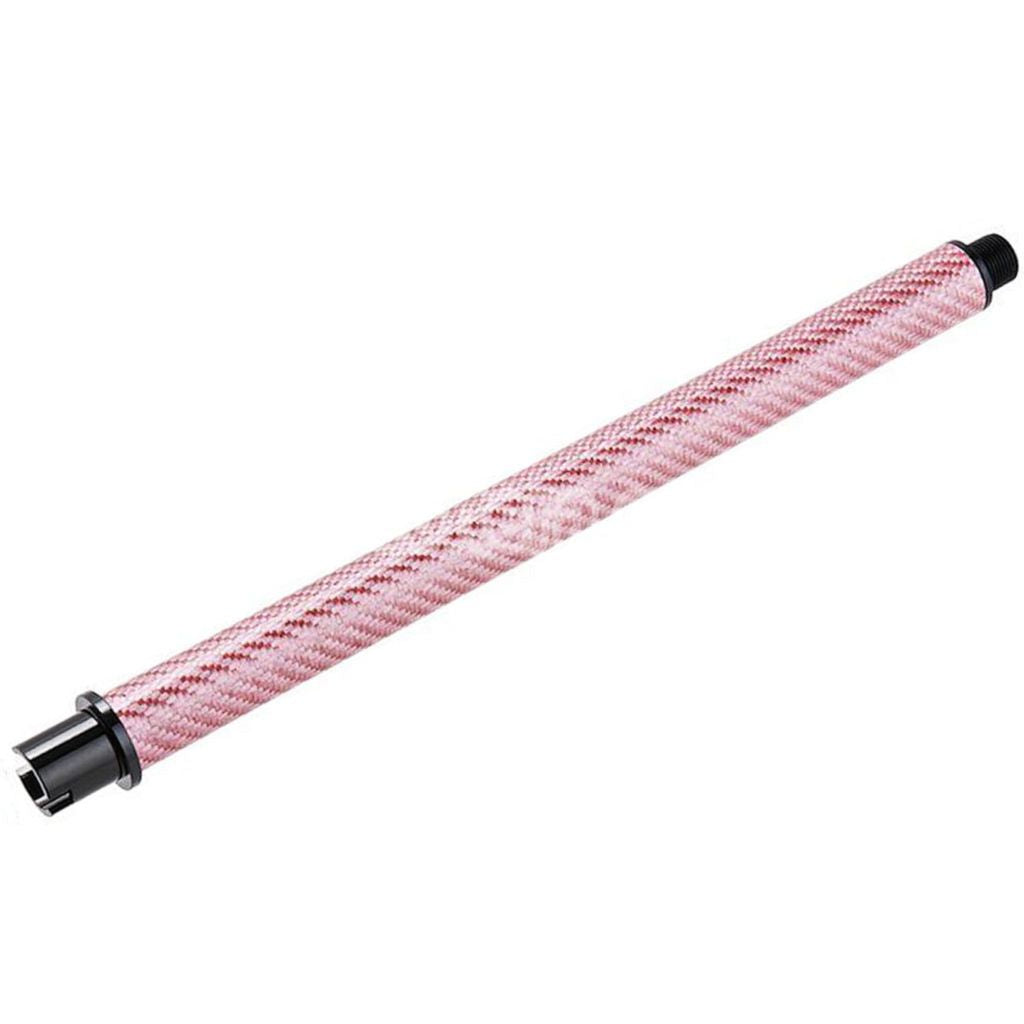 Airsoft Dr. Black Light Weight Carbon Fiber 12" Inches Outer Barrel For Tokyo Marui M4 Series MWS GBB Rifles Pink