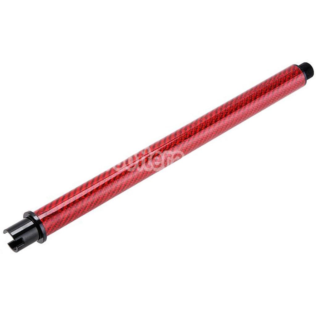Airsoft Dr. Black Light Weight Carbon Fiber 12" Inches Outer Barrel For Tokyo Marui M4 Series MWS GBB Rifles Red
