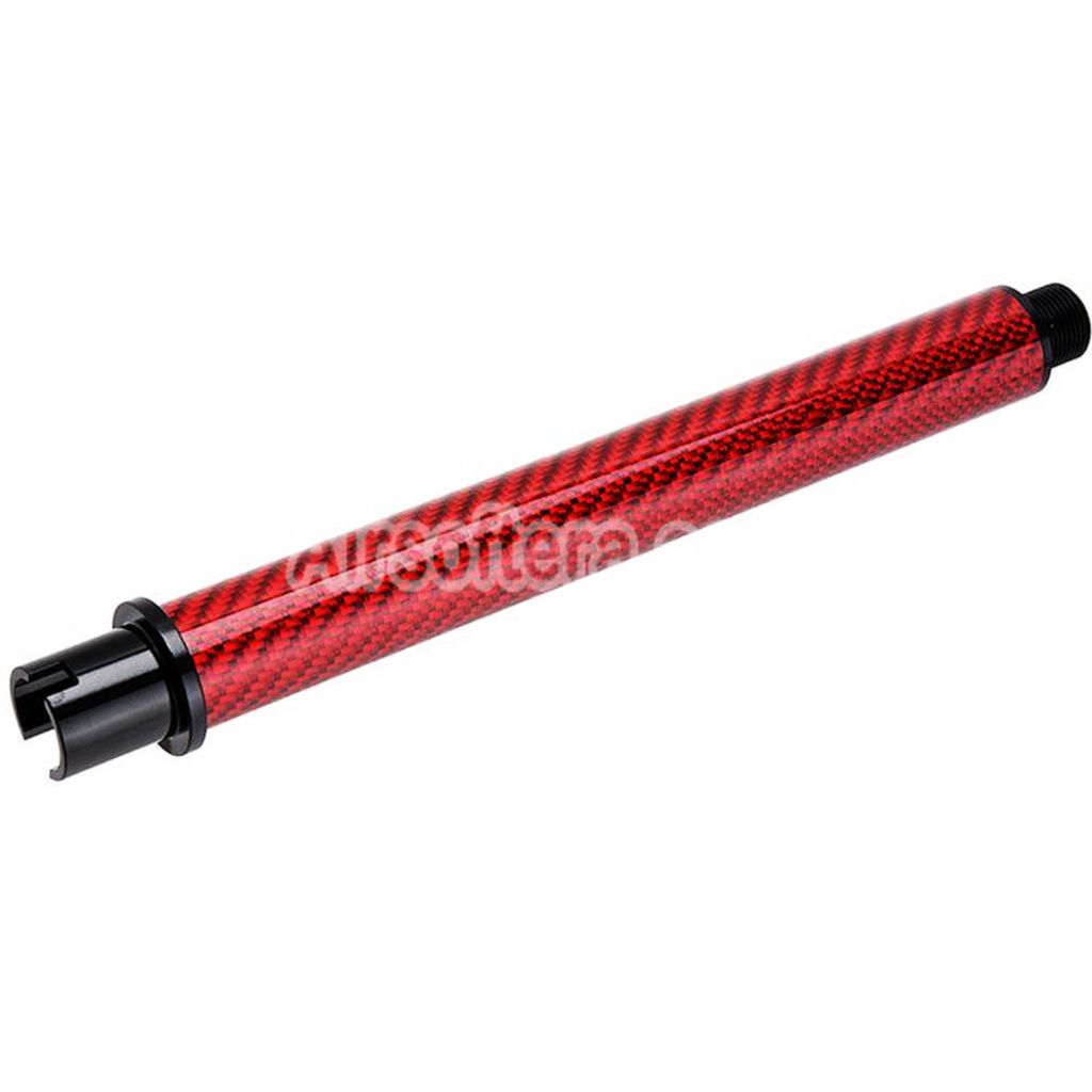 Airsoft Dr. Black Light Weight Carbon Fiber 7" Inches Outer Barrel For Tokyo Marui M4 Series MWS GBB Rifles Red