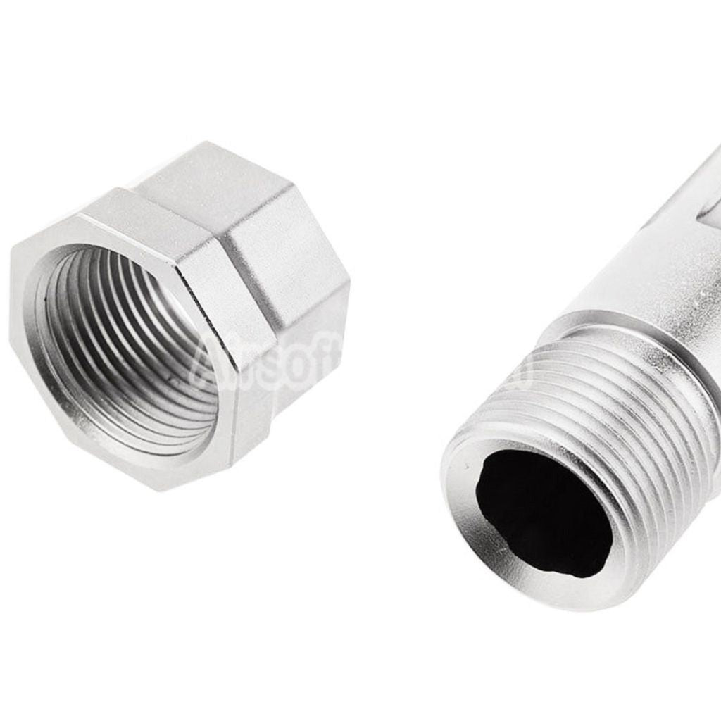 Airsoft RWA Agency Arms CNC Aluminum Mid-Line Threaded Outer Barrel -14mm CCW For Tokyo Marui G17 Gen3 GBB Pistols Silver