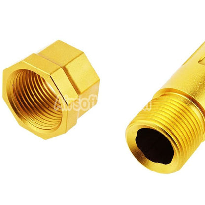 Airsoft RWA Agency Arms CNC Aluminum Mid-Line Threaded Outer Barrel -14mm CCW For Umarex (VFC) G17 Gen3 Gen4 G18C / RWA Agency Arms EXA Series GBB Pistols Gold
