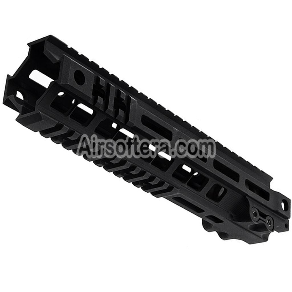 Airsoft Z-Parts Aluminum 255mm 10" Inches MK4 M-LOK Handguard Rail System with Barrel Nut For GHK M4 Series GBB Rifles Black