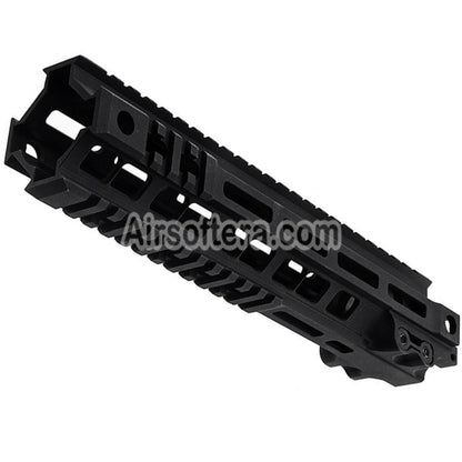 Airsoft Z-Parts Aluminum 255mm 10" Inches MK4 M-LOK Handguard Rail System with Barrel Nut For GHK M4 Series GBB Rifles Black