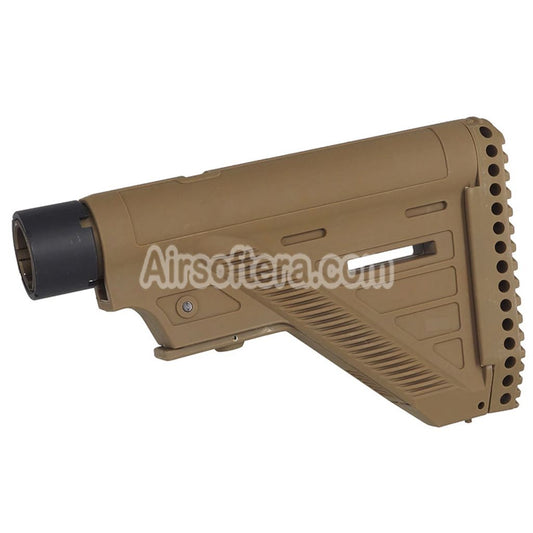 E&C 416A5 Style Retractable Stock with Buffer Tube For HK416 Series AEG Rifles Airsoft Dark Earth