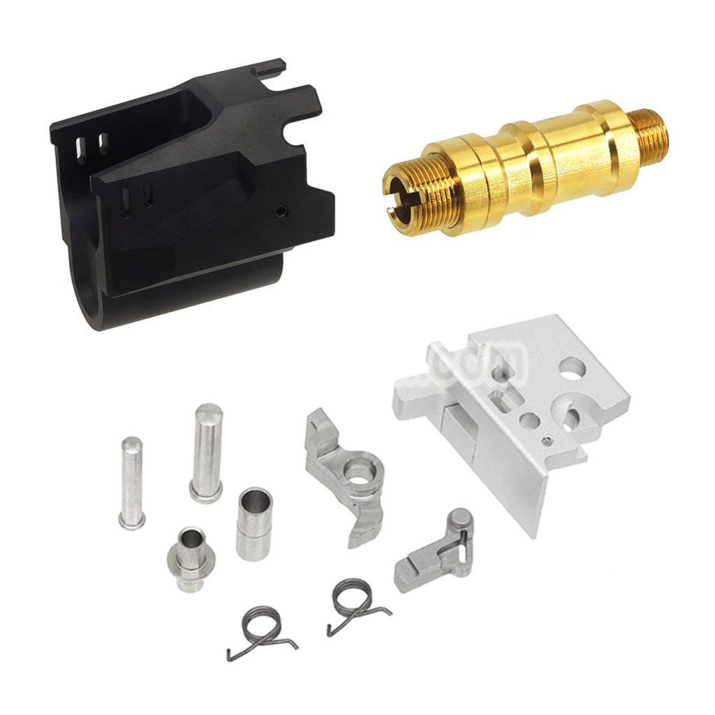 Airsoft 5KU CNC Aluminum Matrix Style Outer Barrel Middle Frame Slide Set For Tokyo Marui Hi-Capa Series GBB Pistols Red/Black