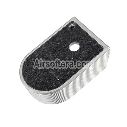 Airsoft 5KU CNC Aluminum Magazine Base Plate Type-2 For KJ Works Shadow2 Series GBB Pistols Magazine Silver