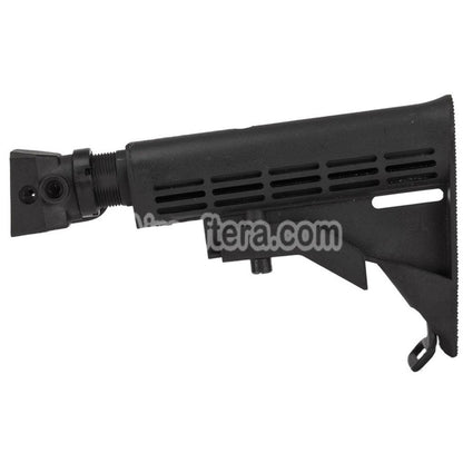 CYMA LE Style 6-Positions Retractable Stock with Stock Adaptor QD Sling Swivel Buffer Tube For AK Series AEG Rifles Airsoft Black