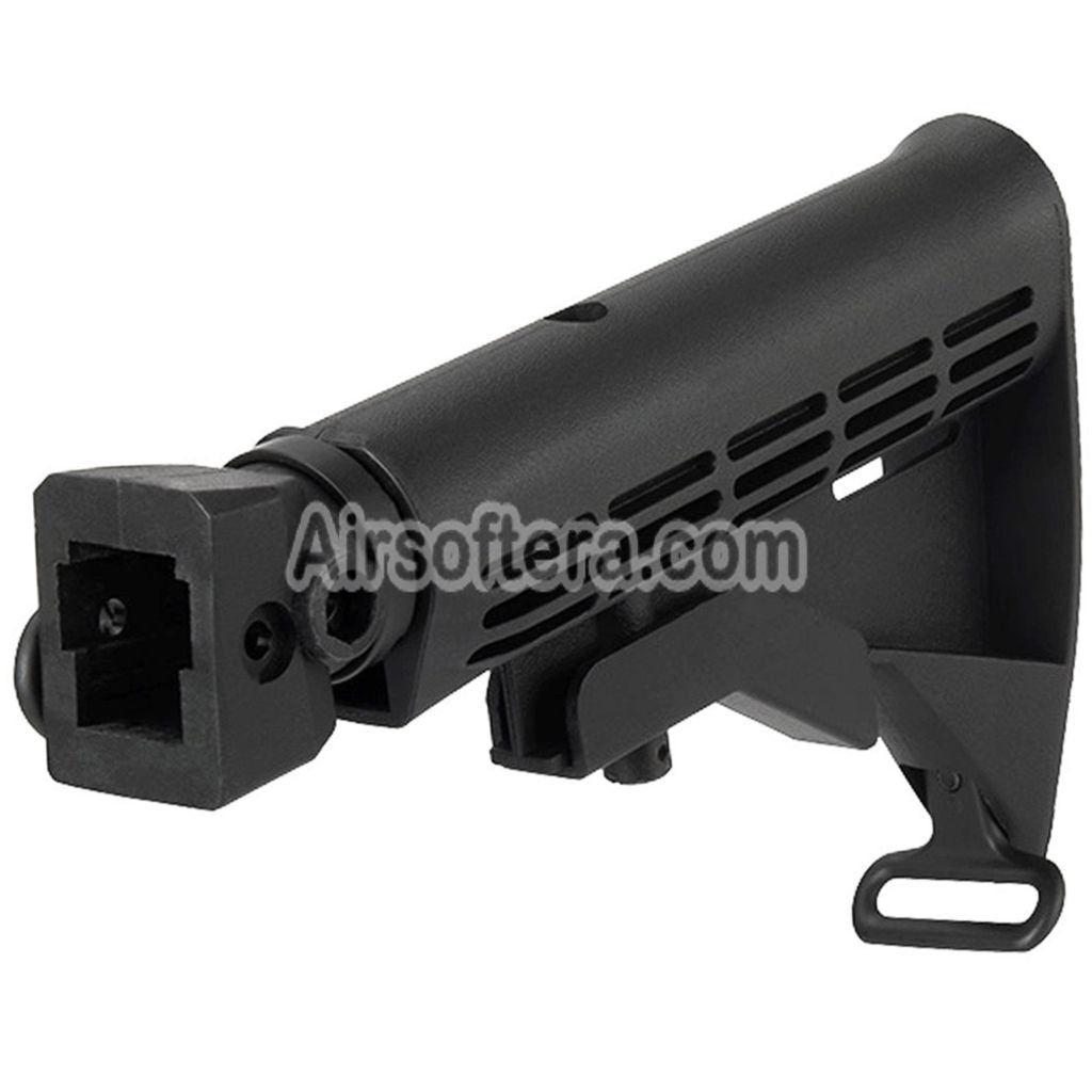 CYMA LE Style 6-Positions Retractable Stock with Stock Adaptor QD Sling Swivel Buffer Tube For AK Series AEG Rifles Airsoft Black