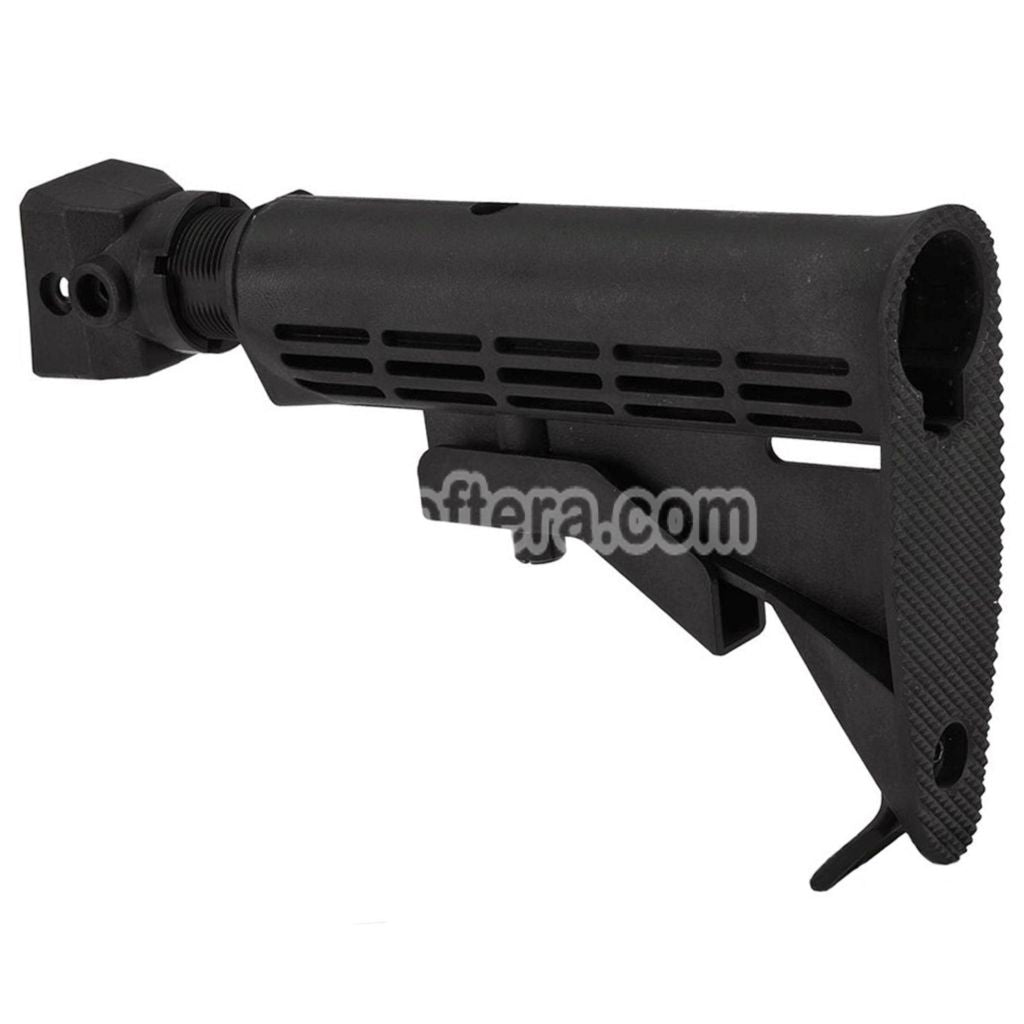 CYMA LE Style 6-Positions Retractable Stock with Stock Adaptor QD Sling Swivel Buffer Tube For AK Series AEG Rifles Airsoft Black