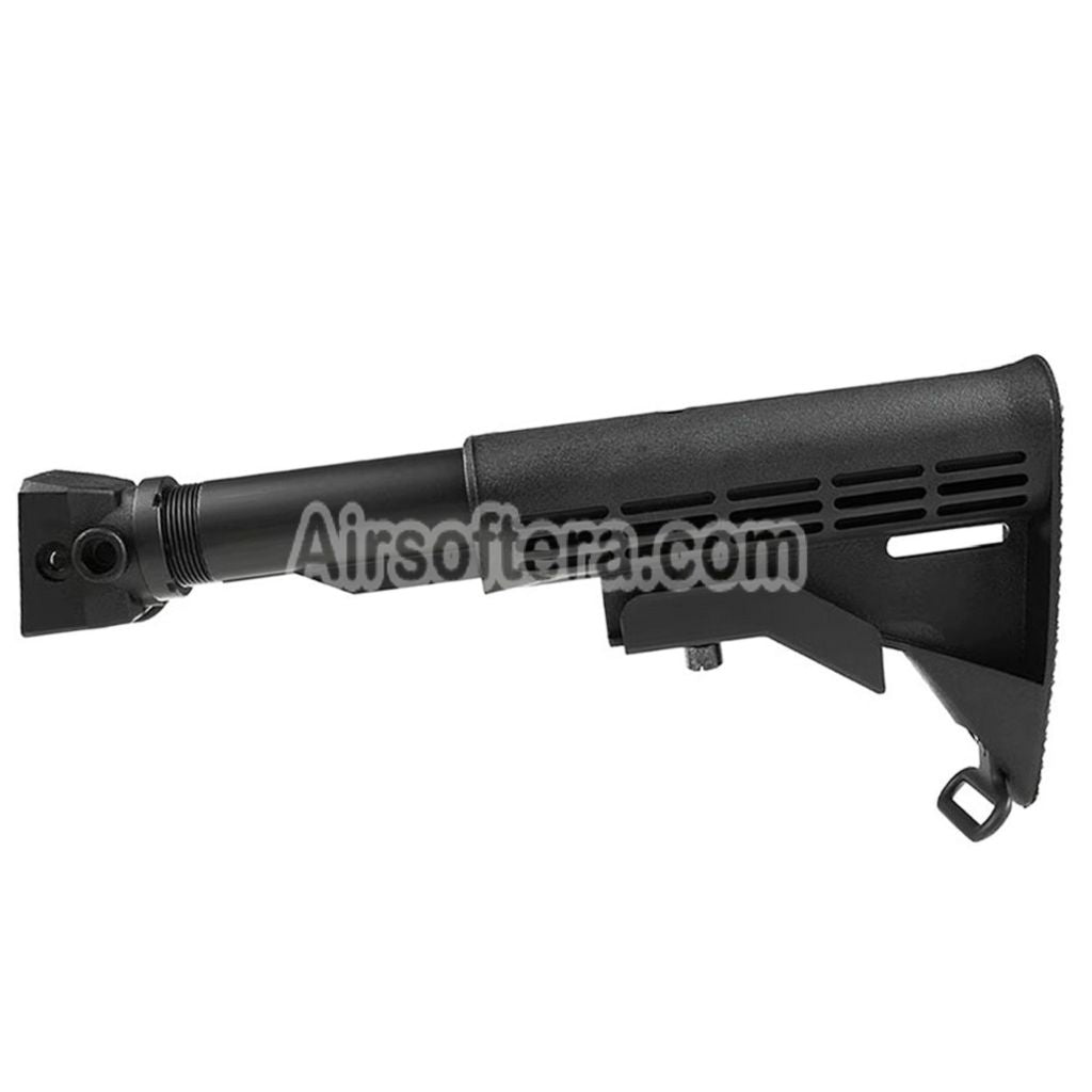 CYMA LE Style 6-Positions Retractable Stock with Stock Adaptor QD Sling Swivel Buffer Tube For AK Series AEG Rifles Airsoft Black