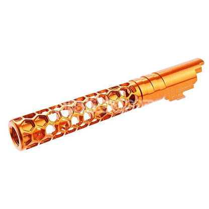 Airsoft Dr. Black CNC 6063 Aluminum 5" Inches 125mm Favos Style Outer Barrel +11mm CW For Armorer Works AW WE-TECH Tokyo Marui Hi-Capa 5.1 Series GBB Pistols Grey