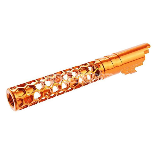 Airsoft Dr. Black CNC 6063 Aluminum 5" Inches 125mm Favos Style Outer Barrel +11mm CW For Armorer Works AW WE-TECH Tokyo Marui Hi-Capa 5.1 Series GBB Pistols Grey