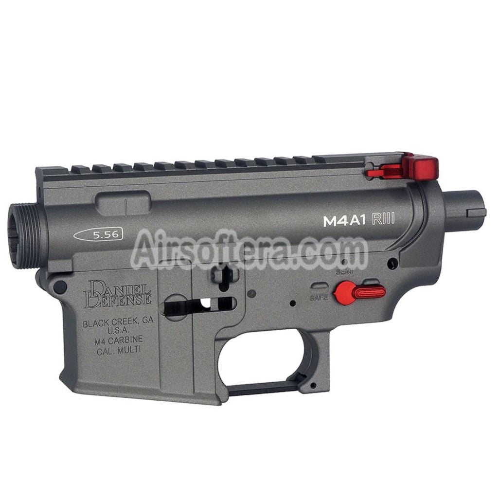 CYMA Daniel Defense M4A1 RIII Receiver Kit For M4 M16 Series V2 AEG Rifles Airsoft Grey/Red
