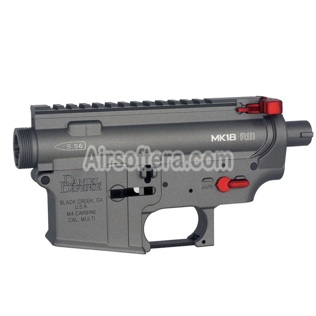 CYMA Daniel Defense MK18 RIII Receiver Kit For M4 M16 Series V2 AEG Rifles Airsoft Grey/Red