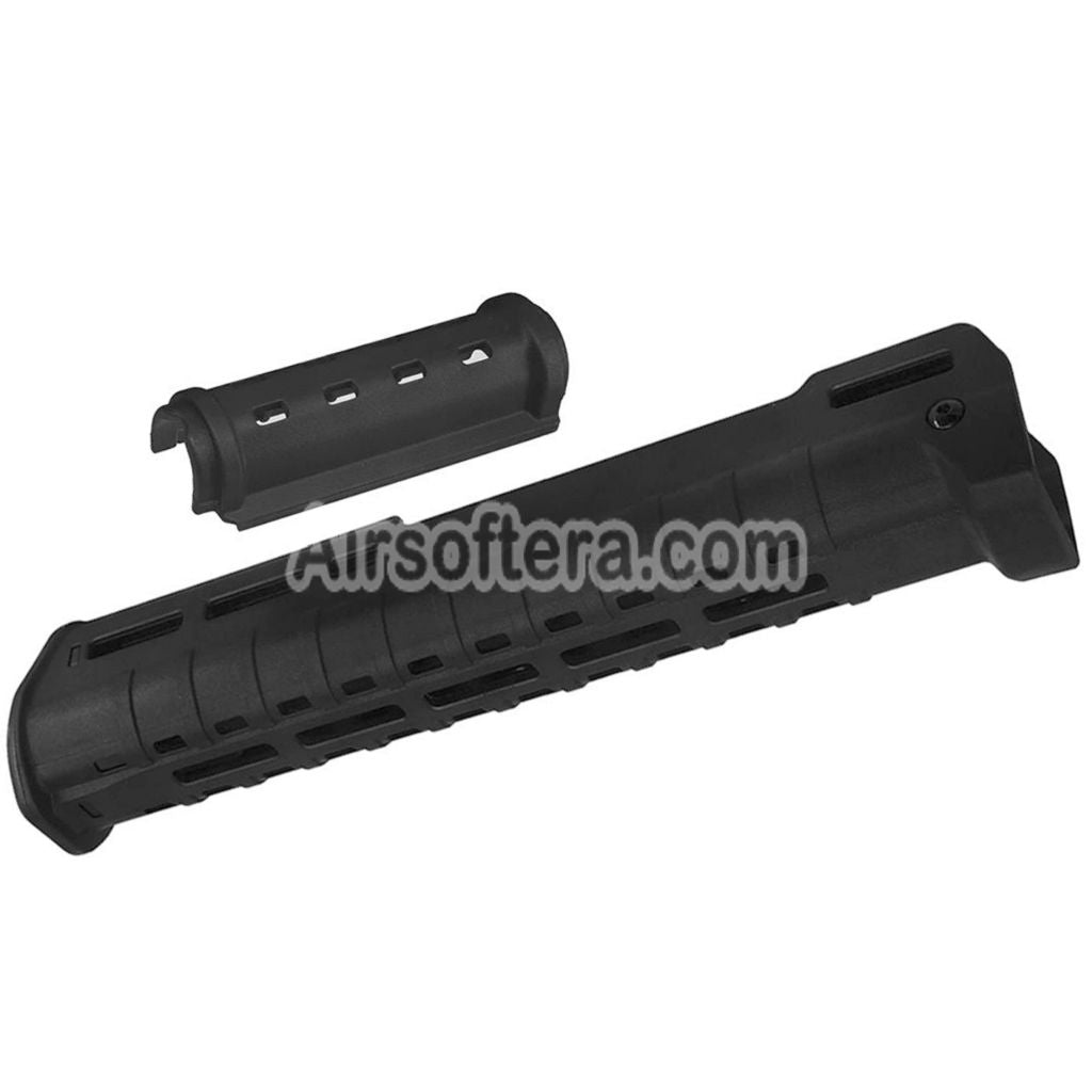 CYMA 297mm Polymer ZHUKOV Style AKM M-LOK Upper Lower Handguard System Suitable For CYMA CM077 AK Zhukov Series AEG Rifles Airsoft Black - AirsoftEra