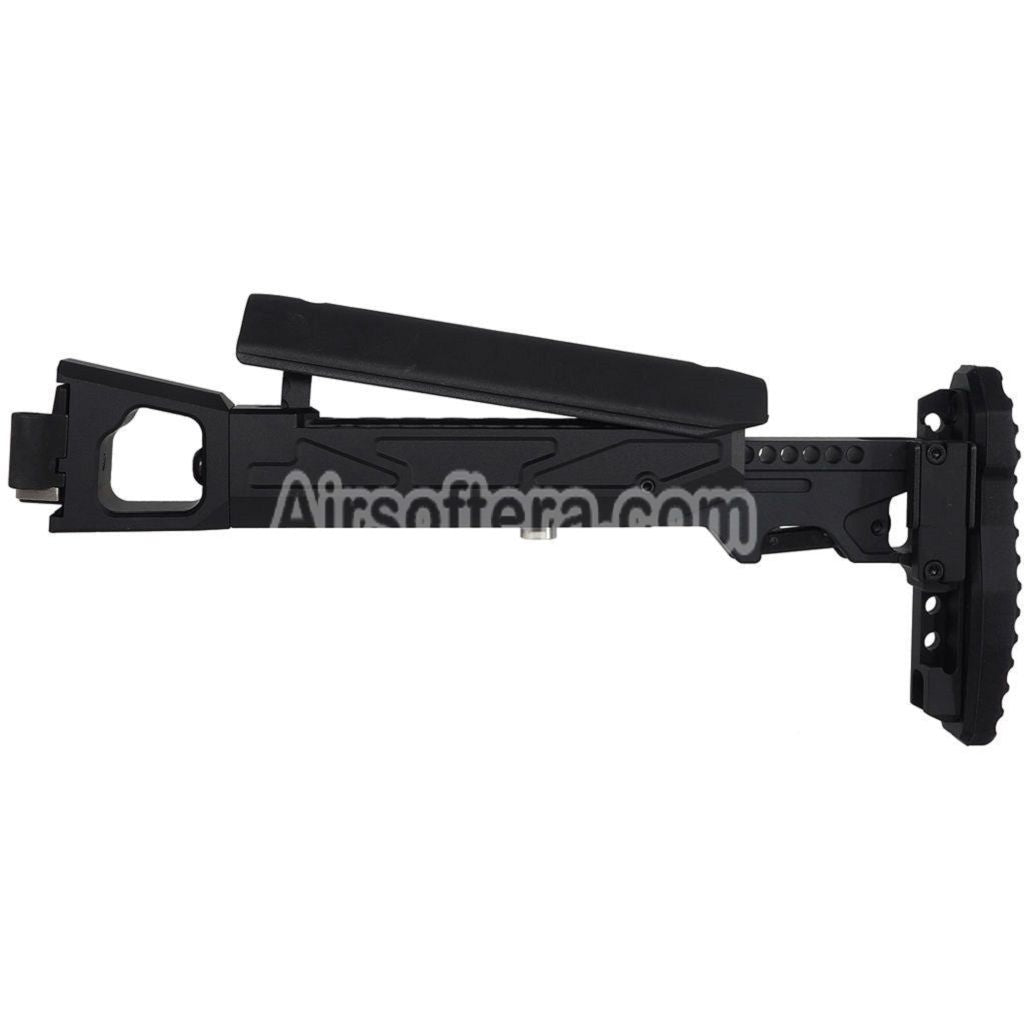 5KU KPYK Telescopic Folding Stock with Cheek Riser for GHK AK74 Series GBB Rifles Black - AirsoftEra