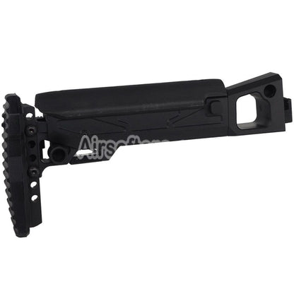 5KU KPYK Telescopic Folding Stock with Cheek Riser for GHK AK74 Series GBB Rifles Black - AirsoftEra