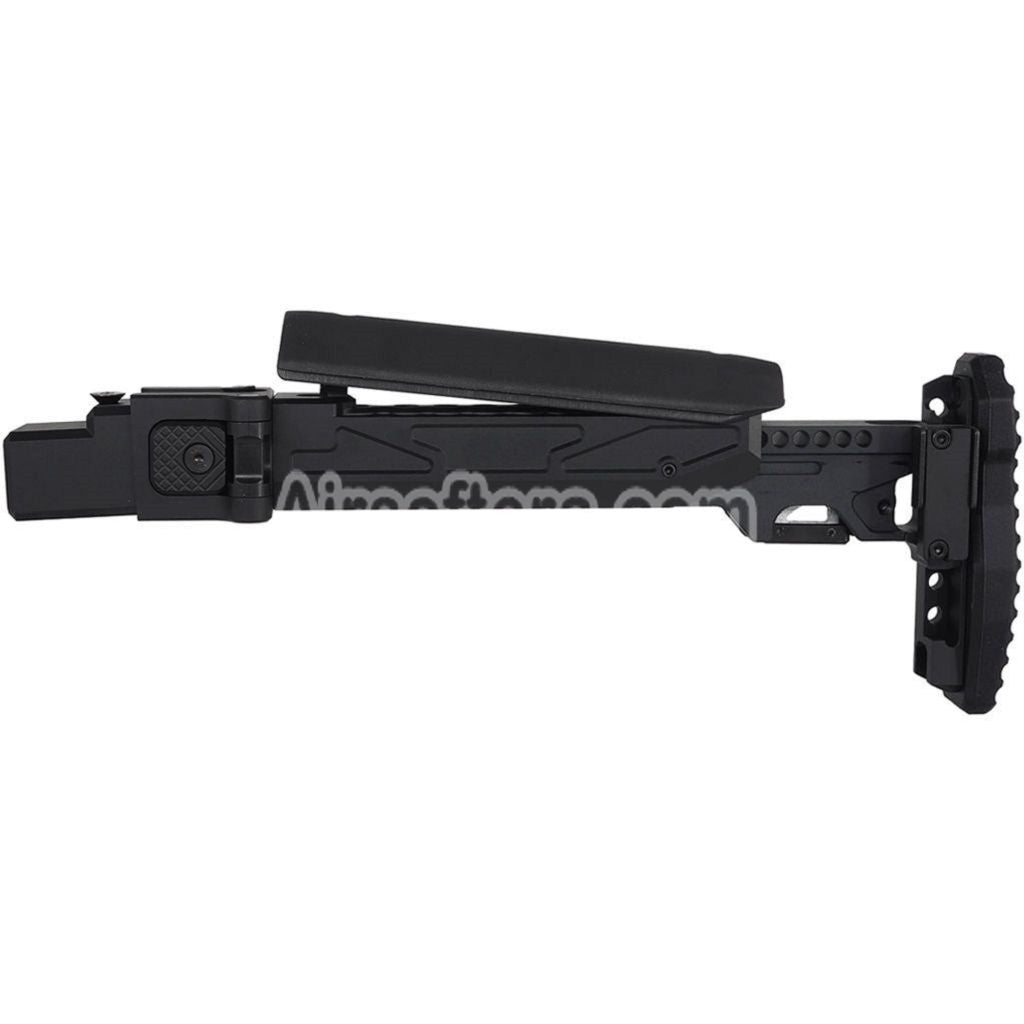 5KU KPYK Telescopic Folding Stock with Cheek Riser for GHK AKM V2 Series GBB Rifles Black - AirsoftEra