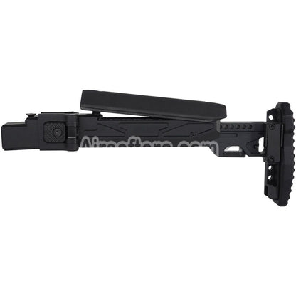 5KU KPYK Telescopic Folding Stock with Cheek Riser for GHK AKM V2 Series GBB Rifles Black - AirsoftEra