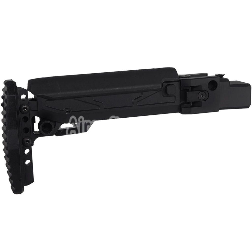 5KU KPYK Telescopic Folding Stock with Cheek Riser for GHK AKM V2 Series GBB Rifles Black - AirsoftEra