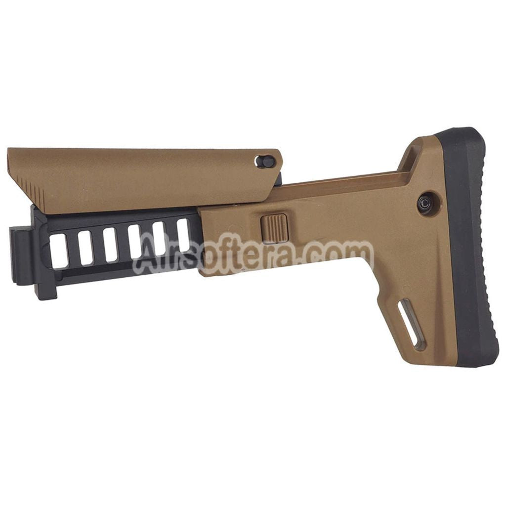 5KU ACR Style 7-Position Retractable Stock For Tokyo Marui SAIGA-12K Series Shotgun Airsoft Tan - AirsoftEra