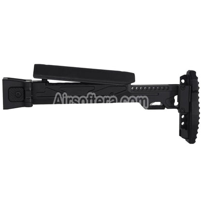 5KU KPYK Telescopic Folding Stock with Cheek Riser for Tokyo Marui AKM Series GBB Rifles Black - AirsoftEra