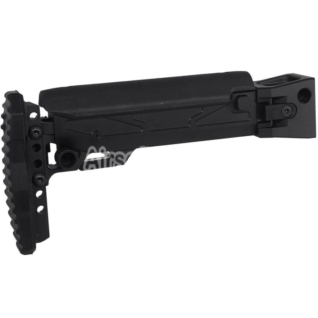 5KU KPYK Telescopic Folding Stock with Cheek Riser for Tokyo Marui AKM Series GBB Rifles Black - AirsoftEra