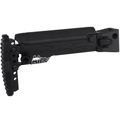 5KU KPYK Telescopic Folding Stock with Cheek Riser for Tokyo Marui AKM Series GBB Rifles Black - AirsoftEra
