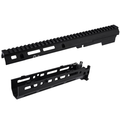 5KU 340mm MK3 Monolithic 1913 20mm M-LOK Top Handguard Rail System Set For CYMA AK105 AKM AK Series AEG Rifles Airsoft Black