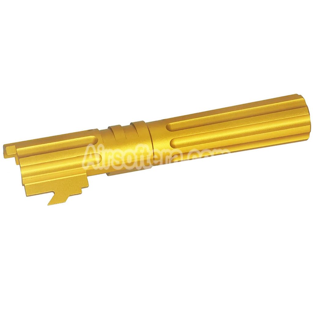5KU 4.3 Inches CNC Aluminium Outer Barrel +11mm CW Suitable For Armorer Works AW WE-TECH Tokyo Marui Hi-Capa 4.3 Series GBB Pistols Airsoft Gold - AirsoftEra