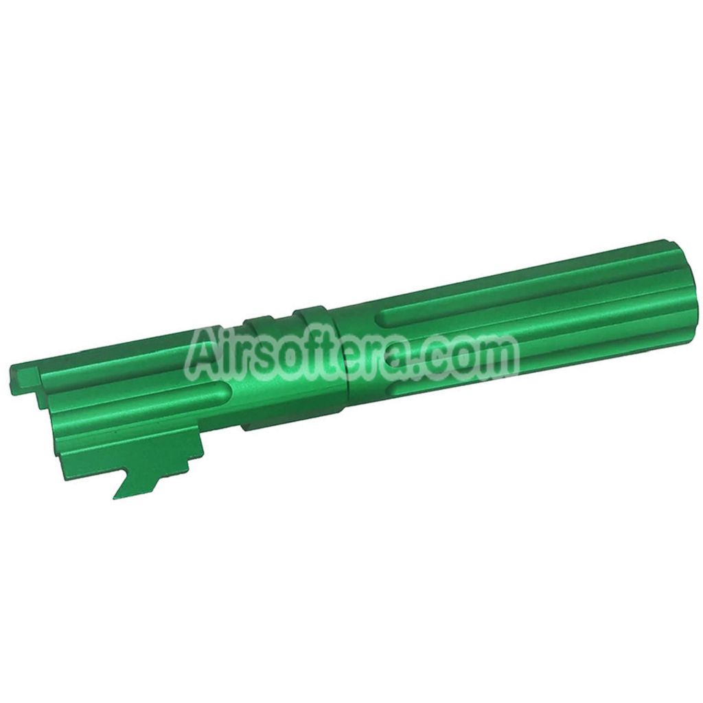 5KU 4.3 Inches CNC Aluminium Outer Barrel +11mm CW Suitable For Armorer Works AW WE-TECH Tokyo Marui Hi-Capa 4.3 Series GBB Pistols Airsoft Green - AirsoftEra