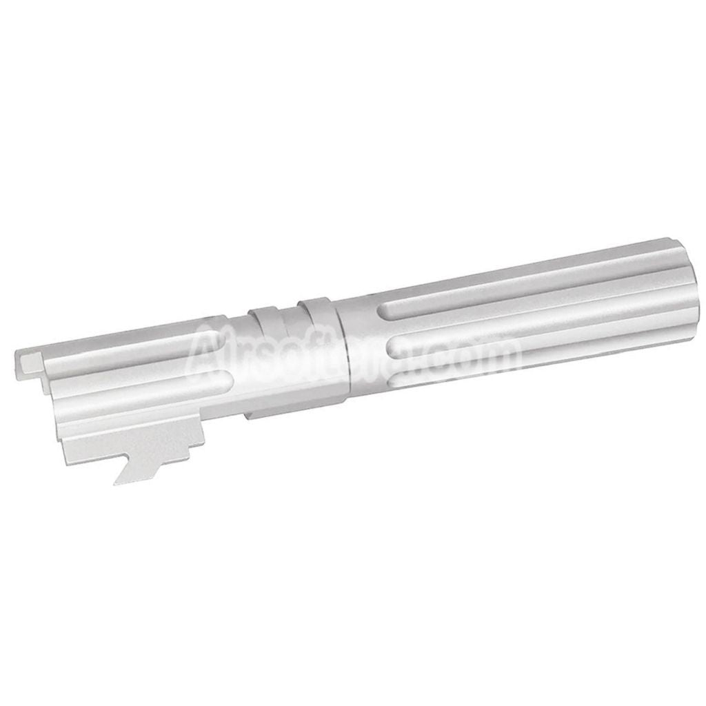 5KU 4.3 Inches CNC Aluminium Outer Barrel +11mm CW Suitable For Armorer Works AW WE-TECH Tokyo Marui Hi-Capa 4.3 Series GBB Pistols Airsoft Silver - AirsoftEra