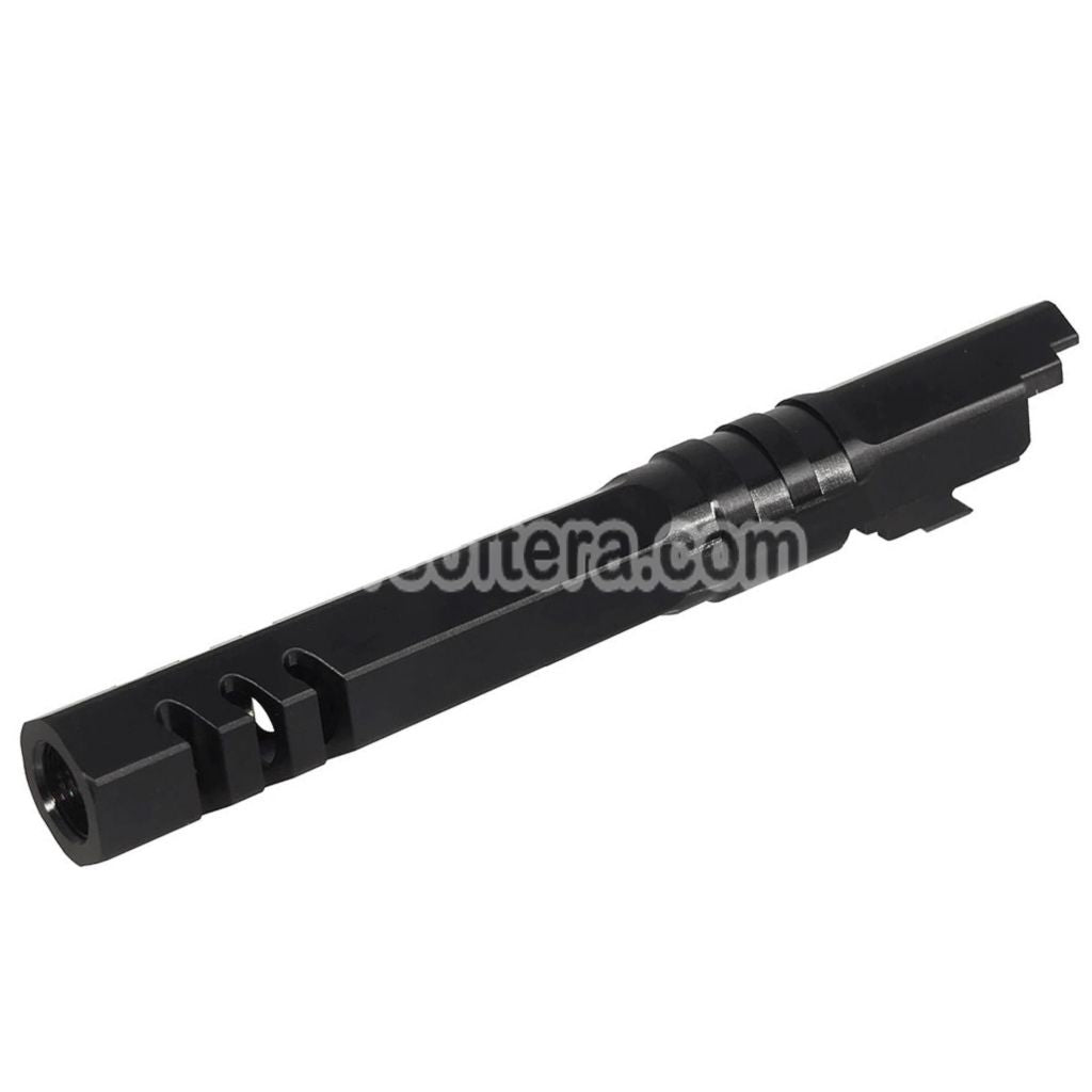 5KU 5 Inches Stainless Steel Hexagon Outer Barrel +11mm CW Suitable For Armorer Works WE (WE-TECH) Tokyo Marui Hi-Capa 5.1 Series GBB Pistols Airsoft Black - AirsoftEra