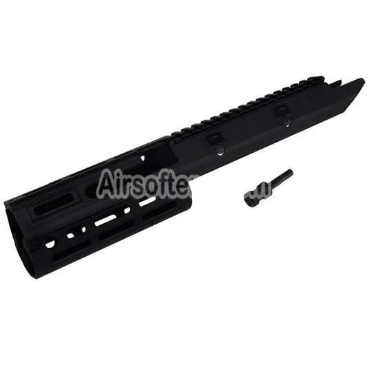 5KU CNC Aluminum 350mm M-LOK Handguard Rail System with Charging Handle Suitable For CYMA M5 MP5K PDW Series AEG Rifles Airsoft Black