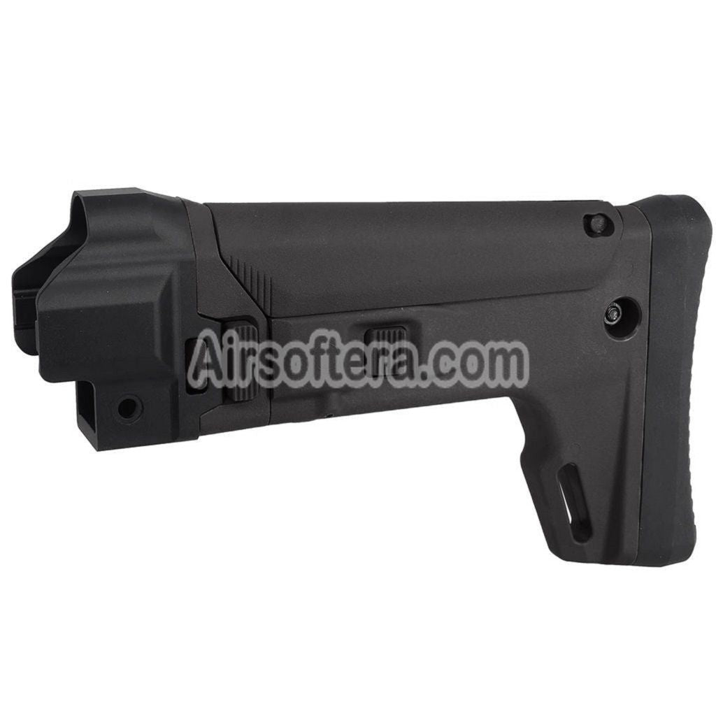 5KU ACR Style 7-Positions Side Folding Retractable Stock For CYMA MP5 Series AEG Rifles Airsoft Black - AirsoftEra