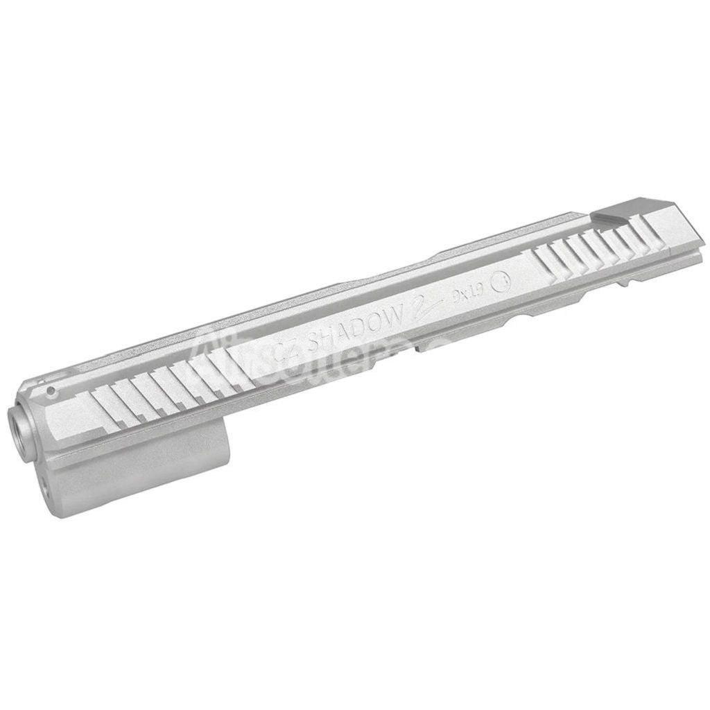 5KU CNC Aluminum Slide & Barrel Kit Set Type-1 For KJ Works ASG CZ Shadow 2 Series GBB Pistols Airsoft Silver - AirsoftEra