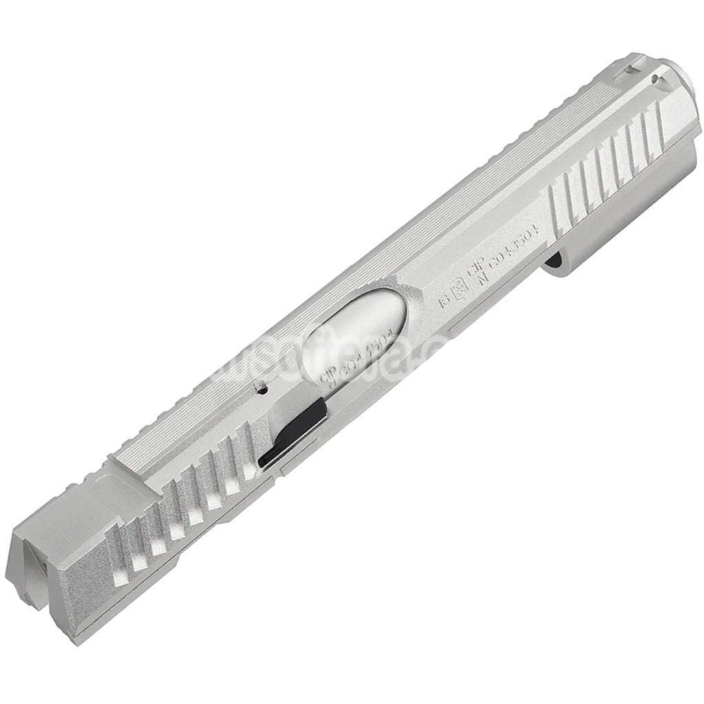 5KU CNC Aluminum Slide & Barrel Kit Set Type-1 For KJ Works ASG CZ Shadow 2 Series GBB Pistols Airsoft Silver - AirsoftEra