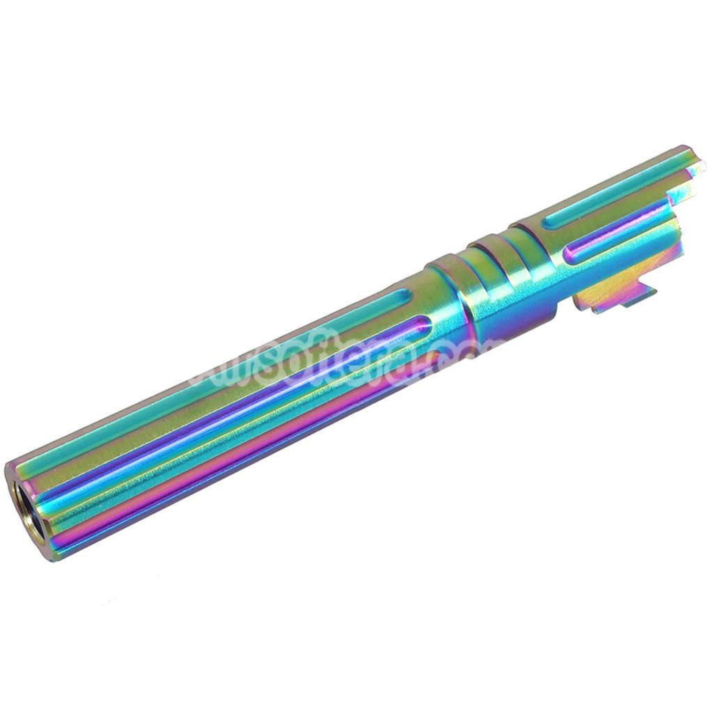 5KU 5 Inches Stainless Steel Straight Fluted Outer Barrel +11mm CW Suitable For Armorer Works WE (WE-TECH) Tokyo Marui Hi-Capa 5.1 Series GBB Pistols Airsoft HG - AirsoftEra