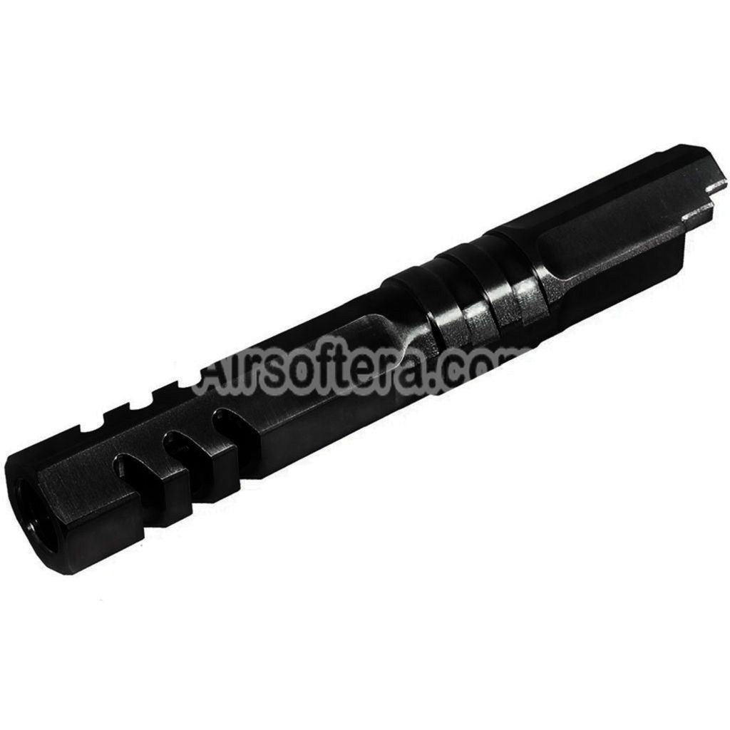 5KU 4.3 Inches Stainless Steel Hexagon Outer Barrel +11mm CW Suitable For Armorer Works WE (WE-TECH) Tokyo Marui Hi-Capa 4.3 Series GBB Pistols Airsoft Black - AirsoftEra