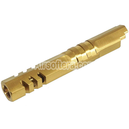 5KU 4.3 Inches Stainless Steel Hexagon Outer Barrel +11mm CW Suitable For Armorer Works WE (WE-TECH) Tokyo Marui Hi-Capa 4.3 Series GBB Pistols Airsoft Gold - AirsoftEra