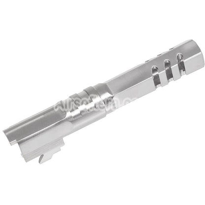 5KU 4.3 Inches Stainless Steel Hexagon Outer Barrel +11mm CW Suitable For Armorer Works WE (WE-TECH) Tokyo Marui Hi-Capa 4.3 Series GBB Pistols Airsoft Silver - AirsoftEra