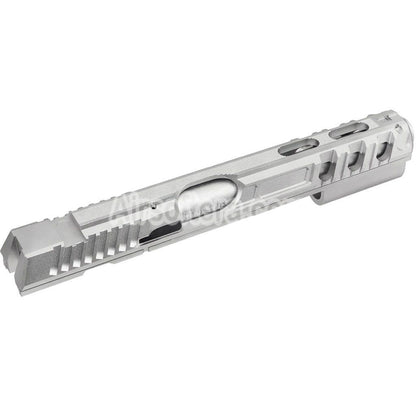 5KU CNC Aluminum Milling Slide & Barrel Kit Set Type-3 For KJ Works ASG CZ Shadow 2 Series GBB Pistols Airsoft Silver - AirsoftEra