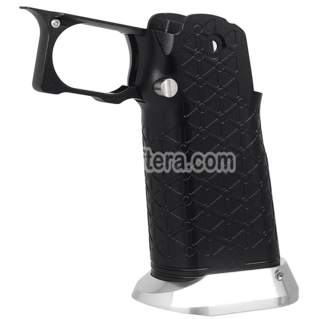 5KU CNC Aluminum Grip Type-8 For Tokyo Marui Hi-Capa 5.1 4.3 Series GBB Pistols Airsoft Black/Silver - AirsoftEra
