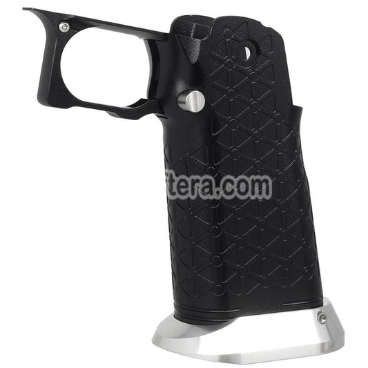 5KU CNC Aluminum Grip Type-8 For Tokyo Marui Hi-Capa 5.1 4.3 Series GBB Pistols Airsoft Black/Silver - AirsoftEra