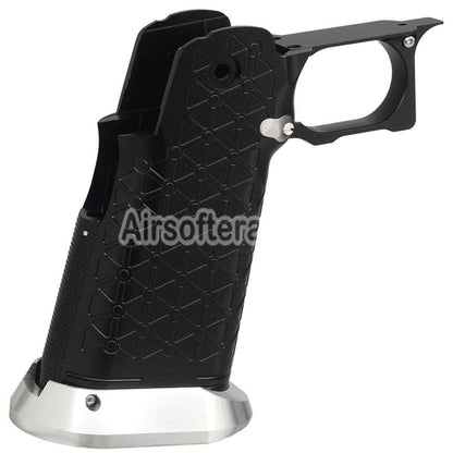 5KU CNC Aluminum Grip Type-8 For Tokyo Marui Hi-Capa 5.1 4.3 Series GBB Pistols Airsoft Black/Silver - AirsoftEra