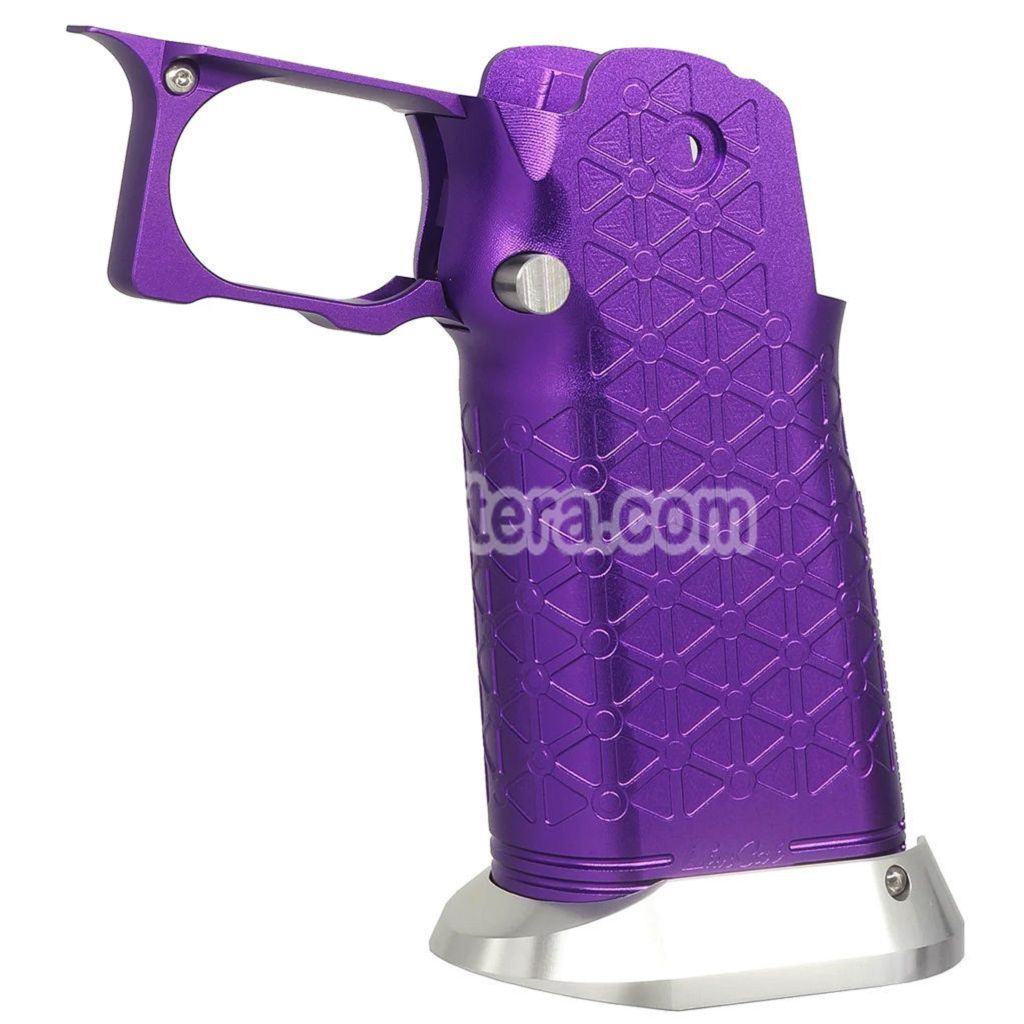 5KU CNC Aluminum Grip Type-8 For Tokyo Marui Hi-Capa 5.1 4.3 Series GBB Pistols Airsoft Purple/Silver - AirsoftEra