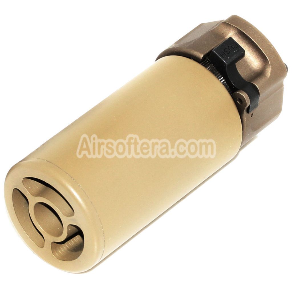 E&C 94mm Warden QD Suppressor Silencer with -14mm CCW Counter-Clockwise Threaded Flash Hider Dark Earth