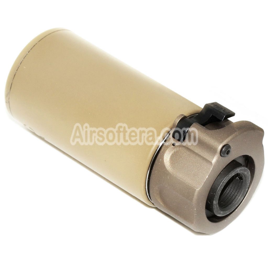 E&C 94mm Warden QD Suppressor Silencer with -14mm CCW Counter-Clockwise Threaded Flash Hider Dark Earth